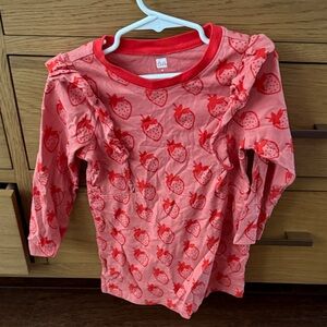 Tea Collection Kids Strawberry Long Sleeve Dress- Pink